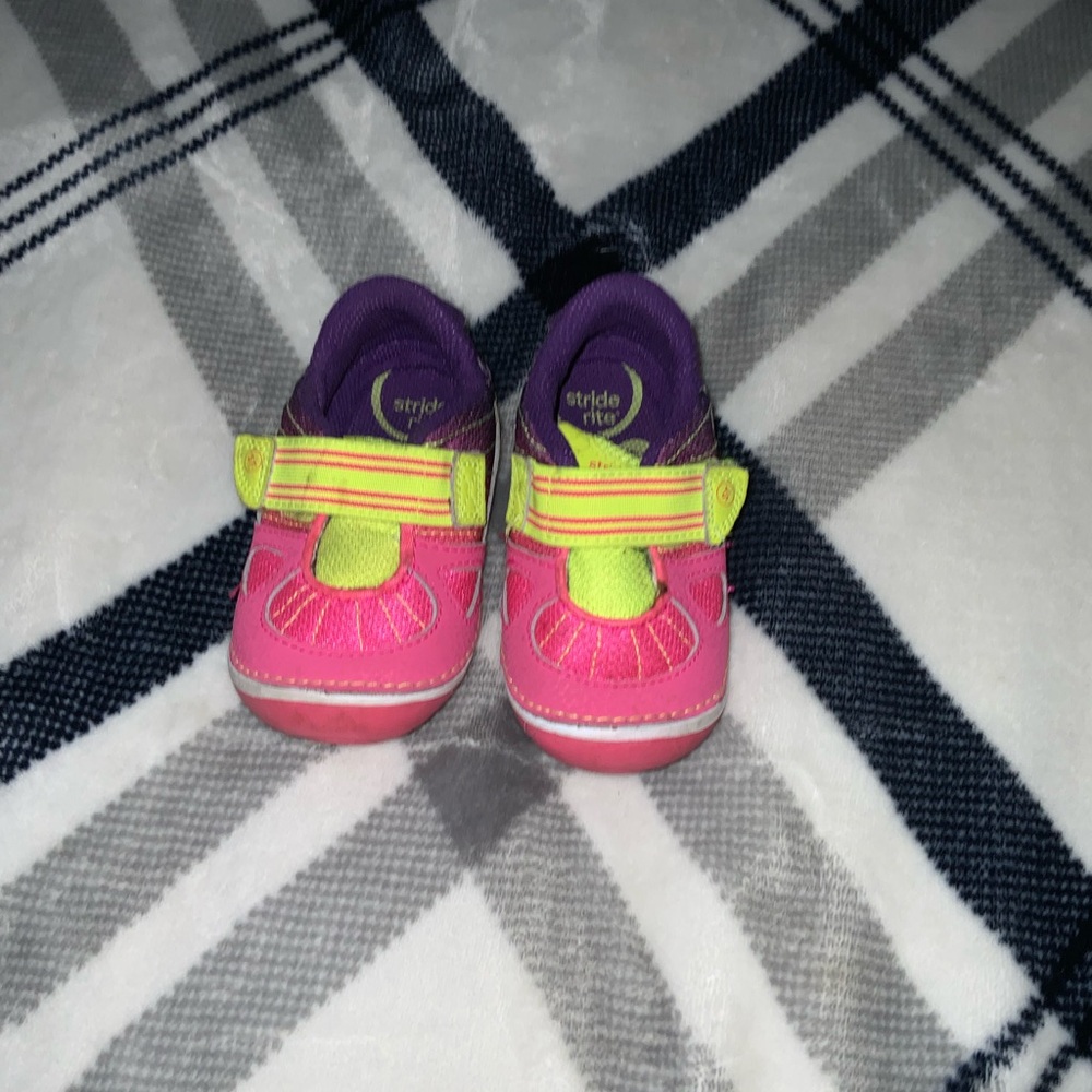 Stride Rite Vibrant Pink and Yellow Baby Shoes